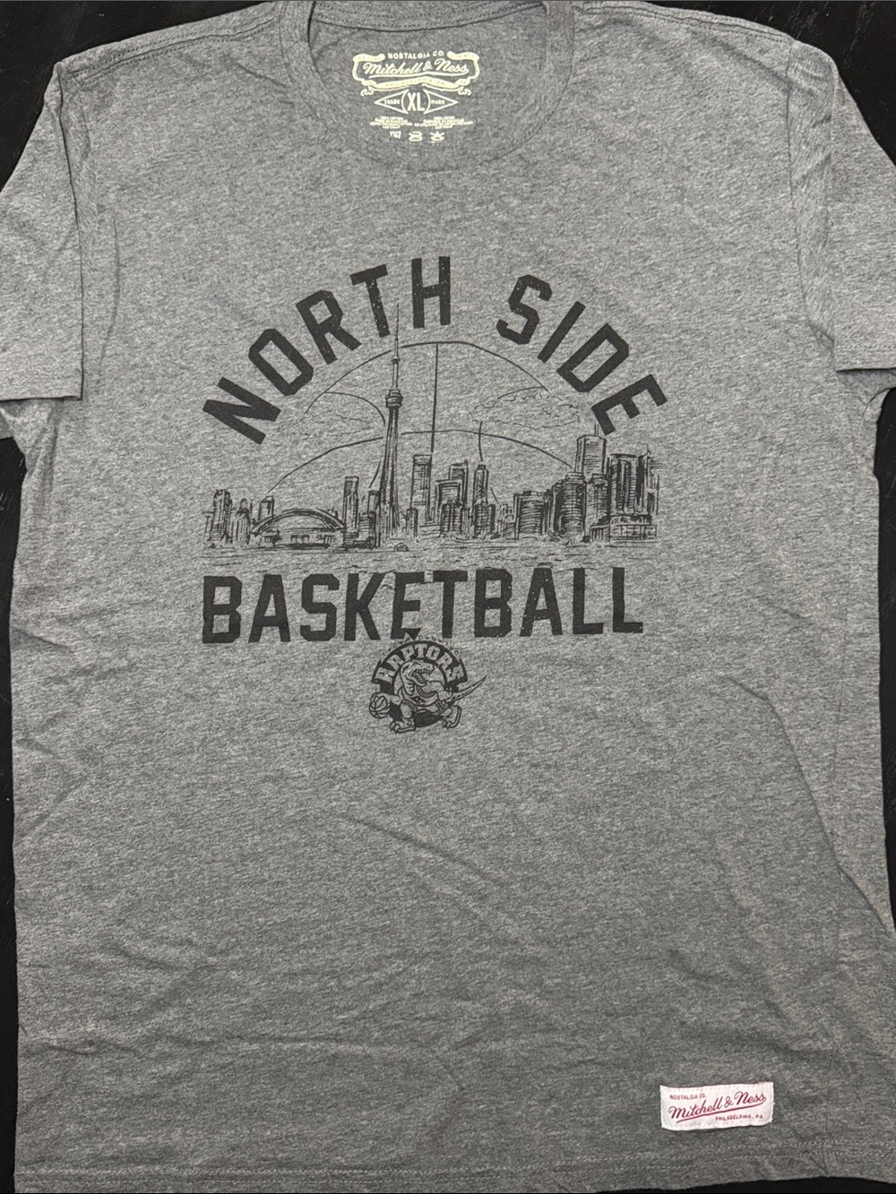 Mitchell & Ness Gray 'North Side Basketball' Graphic Tee